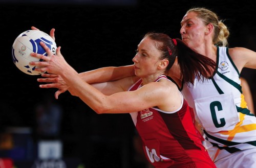 UK_English netball player Jade Clarke at 2014 Commonwealth Games in Glasgow