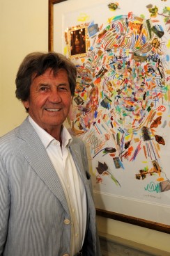 Melvyn Bragg and his portrait at Abbot Hall