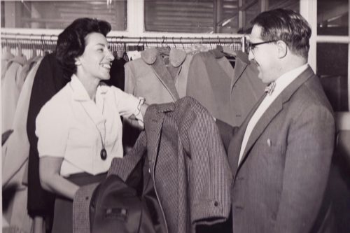 Margaret and Joe Kagan at the famous Elland textile mill in Yorkshire 
