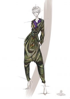 Sketch for Vivian Westwood jumpsuit for Fashion and Freedom
