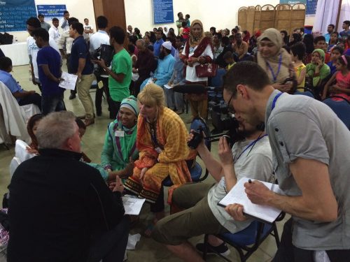 Milne at a clinic in Bangladesh filming the BBC documentary. 