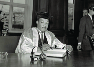 Martin Luther King November 1967 Gets a honorary degree at Newcastle University on civil Law 1960s
