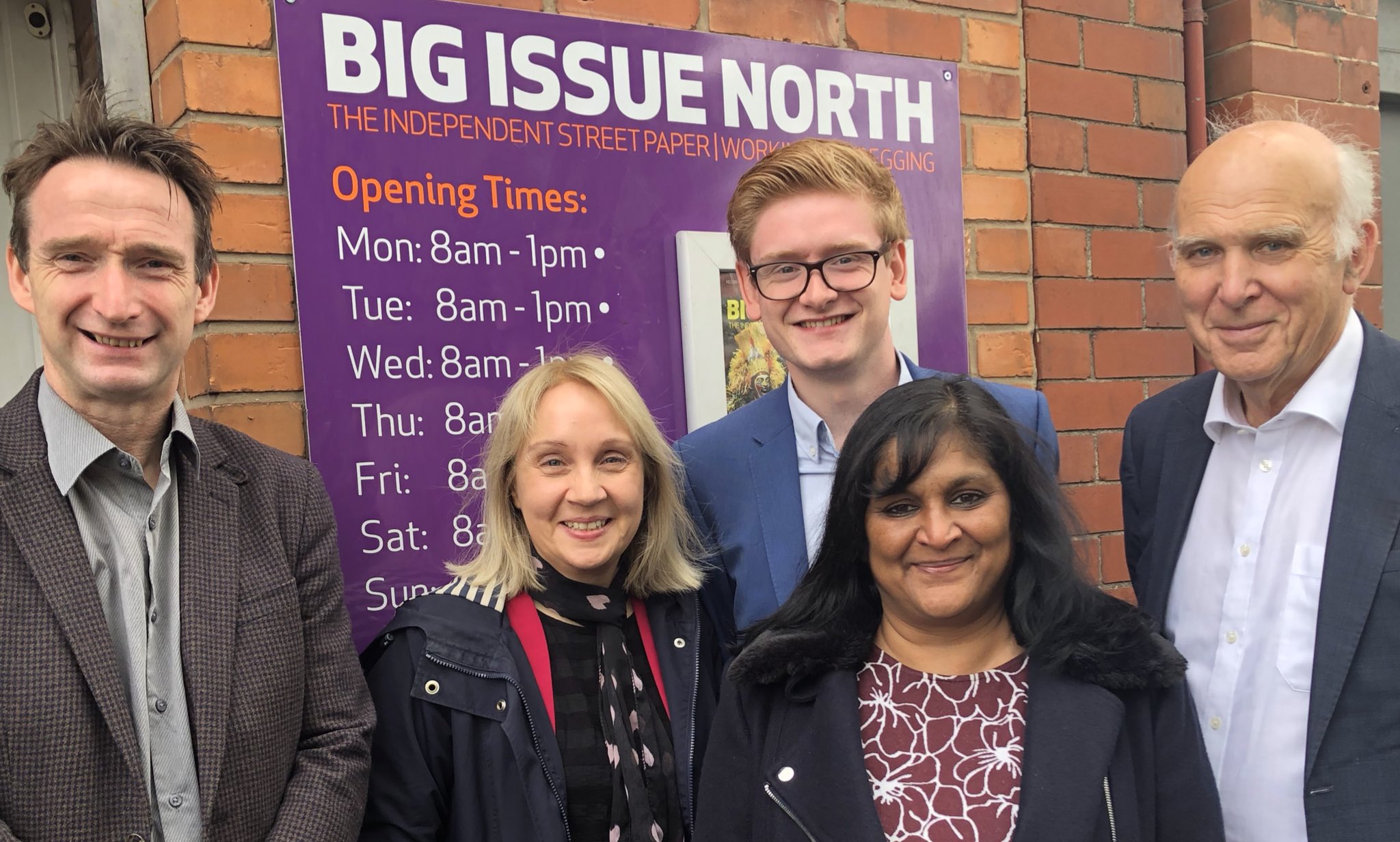 Vince Cable visits Big Issue North Office