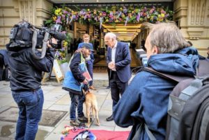 Vince Cable Justin Vendor Manchester