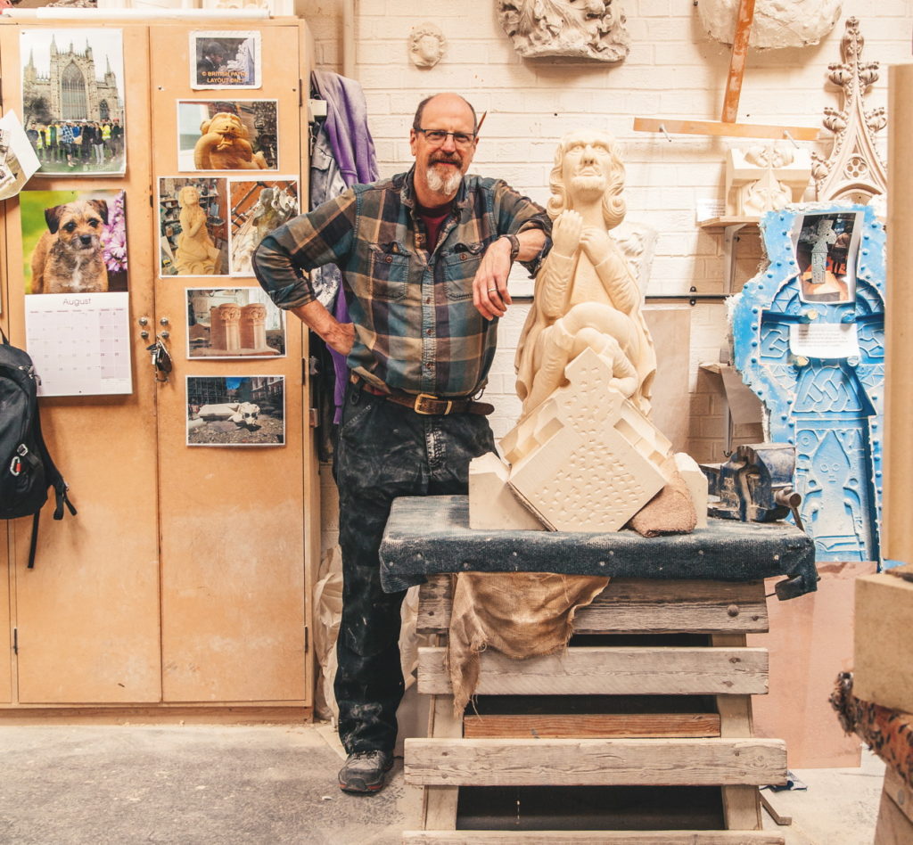 Dave Willett with the grotesque. Above: Norbert. Photos: Lee Brown, Christian Lisseman