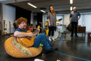 Laurie Jamieson, Lauryn Redding and Adrian Hood in rehearsals for 71 Coltman St.